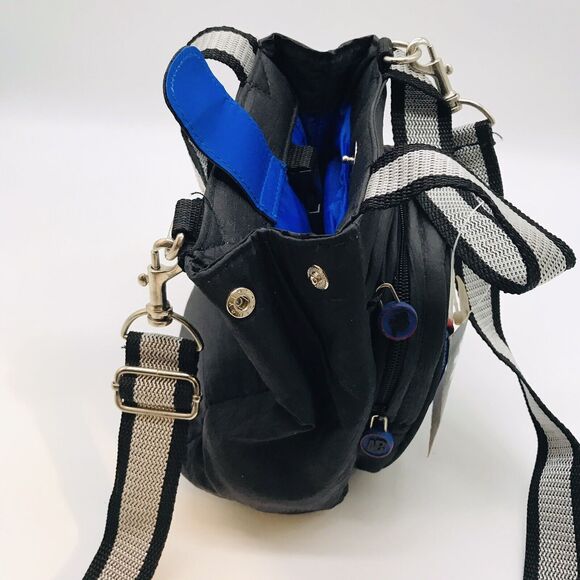 NEW No Boundaries Black  Detachable Crossbody Bag Double Handle Case Zip Pockets - Picture 6 of 10